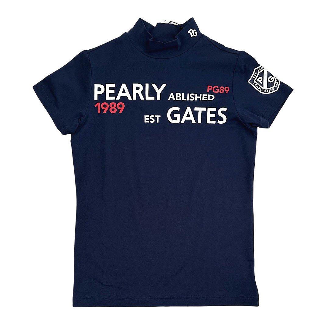 221 パーリーゲイツ 半袖モックネック 日本製 ネイビー サイズ0 S