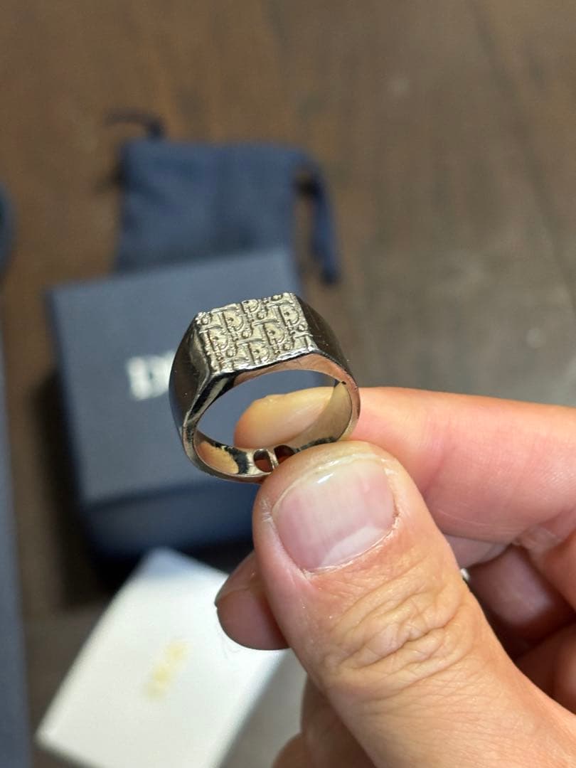 ディオール DIOR オブリーク シルバー リング 20号 シグネットリング