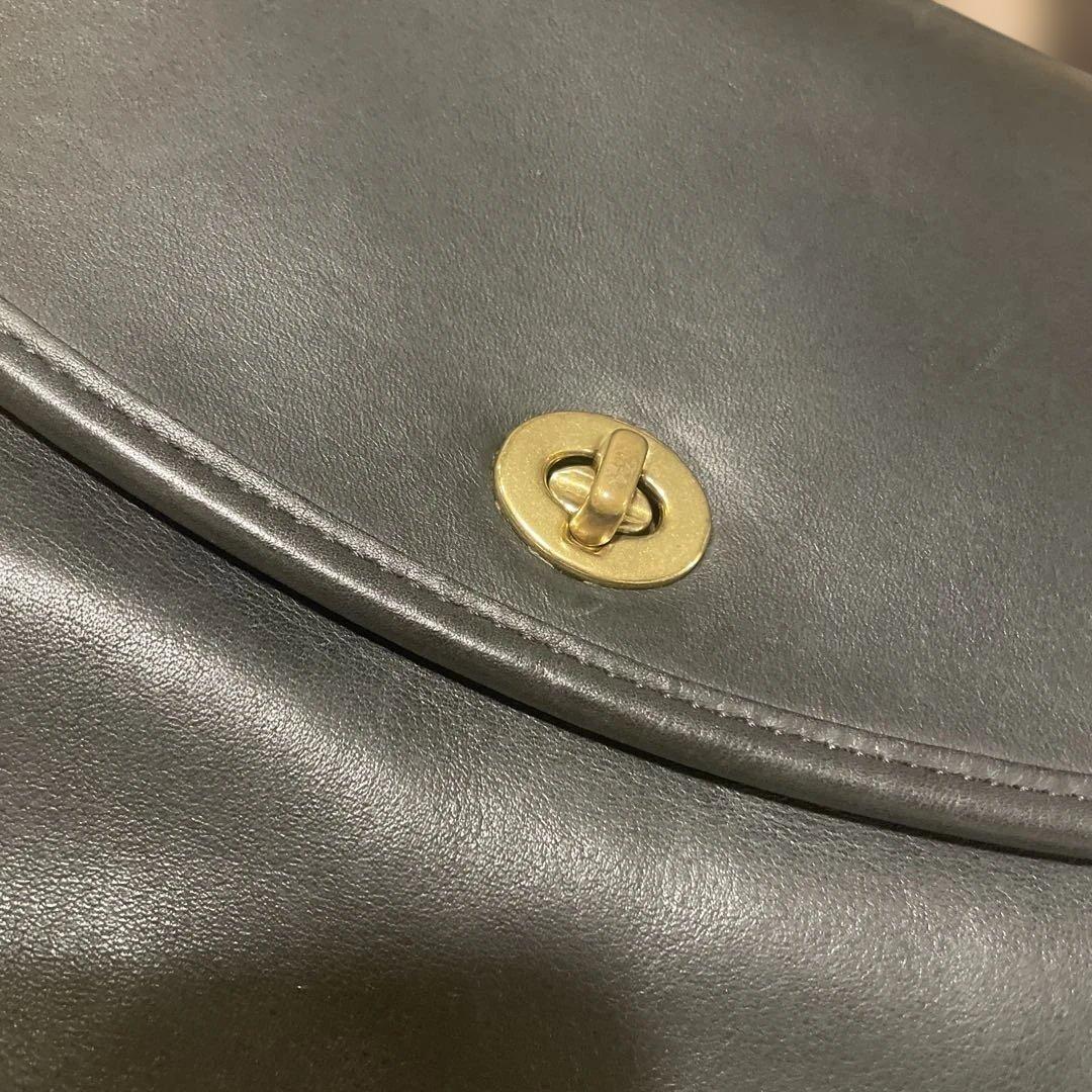 OLD COACH9977レザー ショルダーバッグ 黒 2way ショルダー付