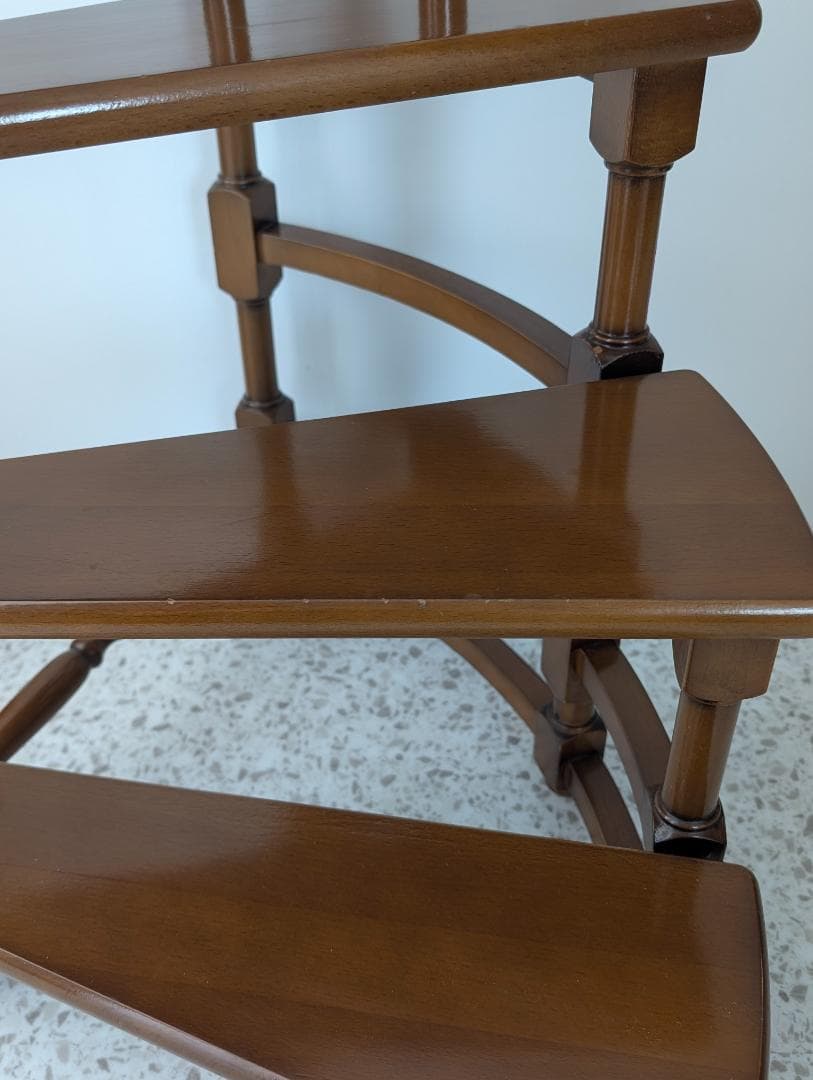 ビンテージ ライブリーステップ 螺旋階段 飾り棚 踏み台 ミッド