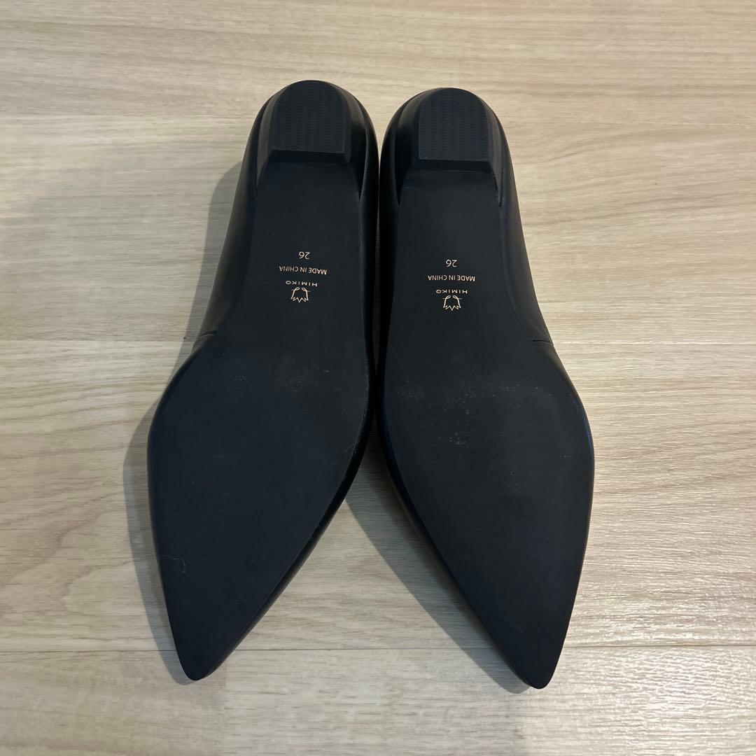 【新品未使用】HIMIKO 卑弥呼のローヒールパンプス　ブラック 26.0cm