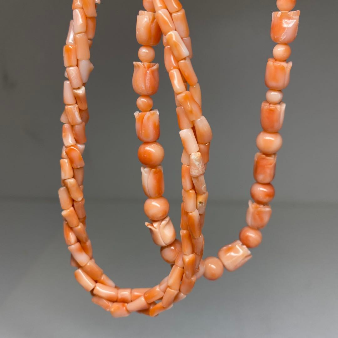 本桃色珊瑚ネックレス 148g トヒオ 東さ7-0216☆2F