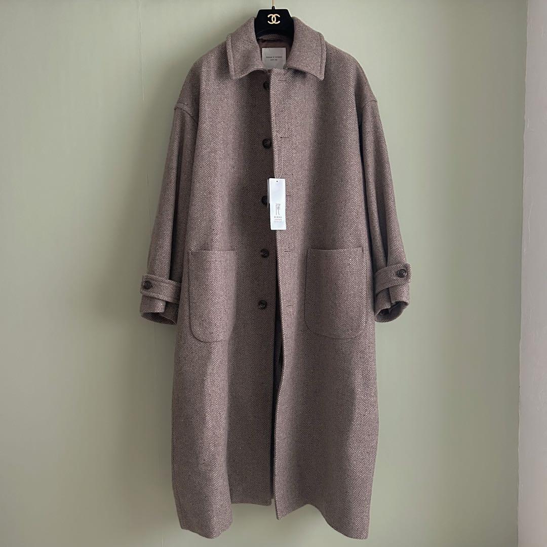 タグ付き 尾州ネップツイードステンカラーコート - メルカリ