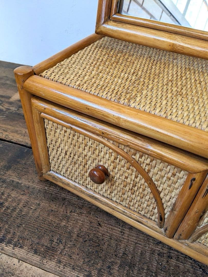 総ラタンのドレッサー 鏡台 ミニサイズ INDOORPLUS公式 | ヨーロッパ風