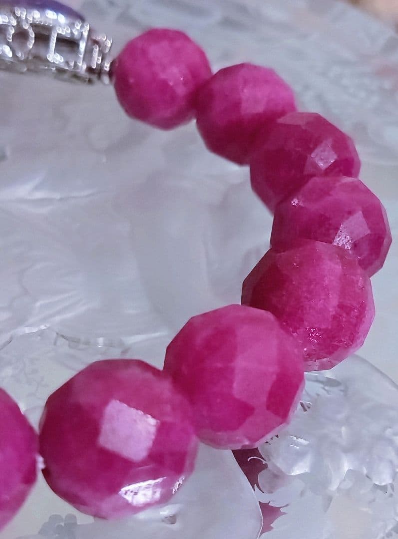 限定特価❤非加熱高級天然ルビー✨️美麗チャロアイト❤華やぎブレスレット鑑定付