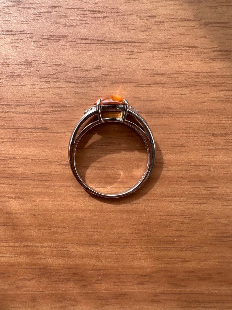 【レア！】マンダリンガーネット　1.20ct pt900 12号　鑑別書付