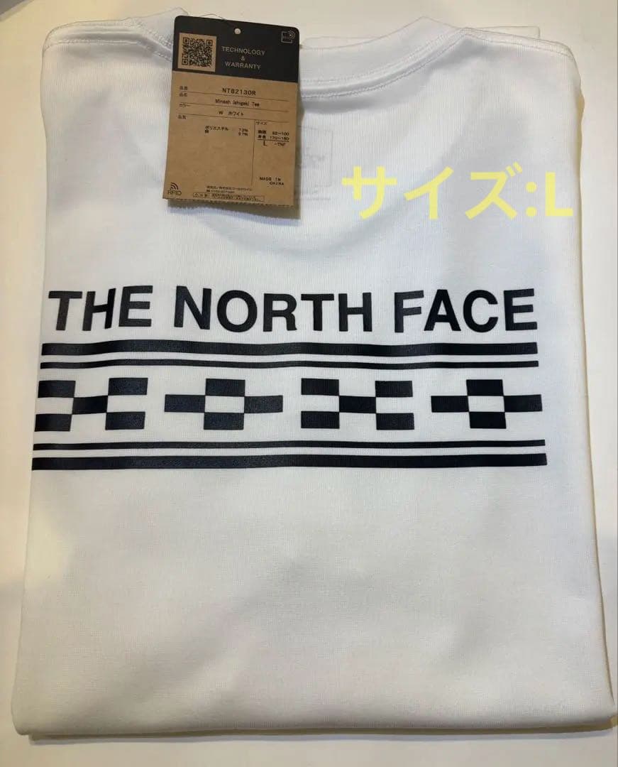 新品・未使用】石垣島 ノースフェイス Tシャツ ミンサー柄 ホワイト L