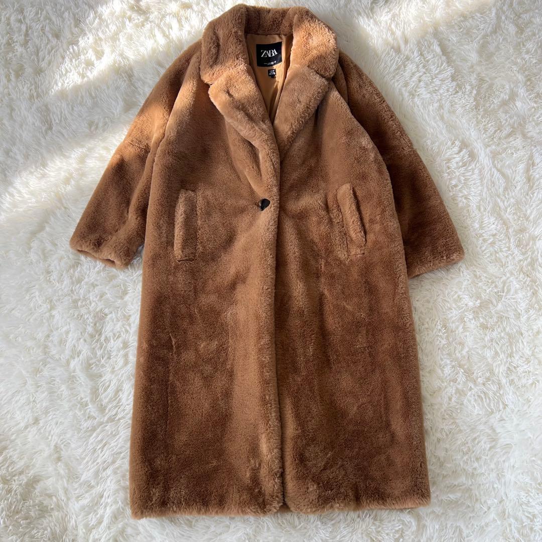 入手困難♡ 完売品 ZARA ザラ テディベア 女優襟 エコファー コート M