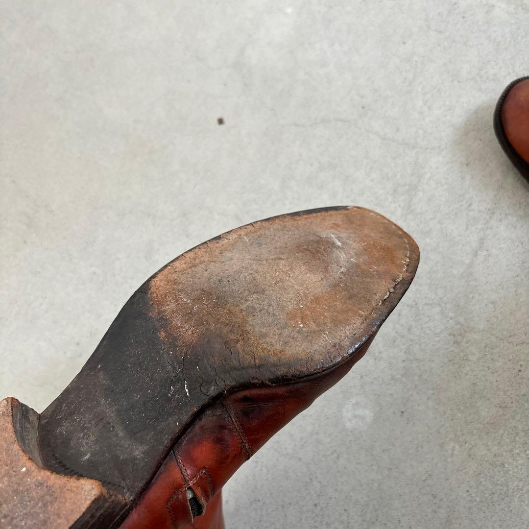 シルエット◎ 80s~90s UNKNOWN Leather Zip Boots - メルカリ