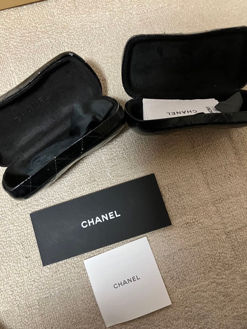 CHANEL サングラスケースメガネケース ブラック キルティング 2個