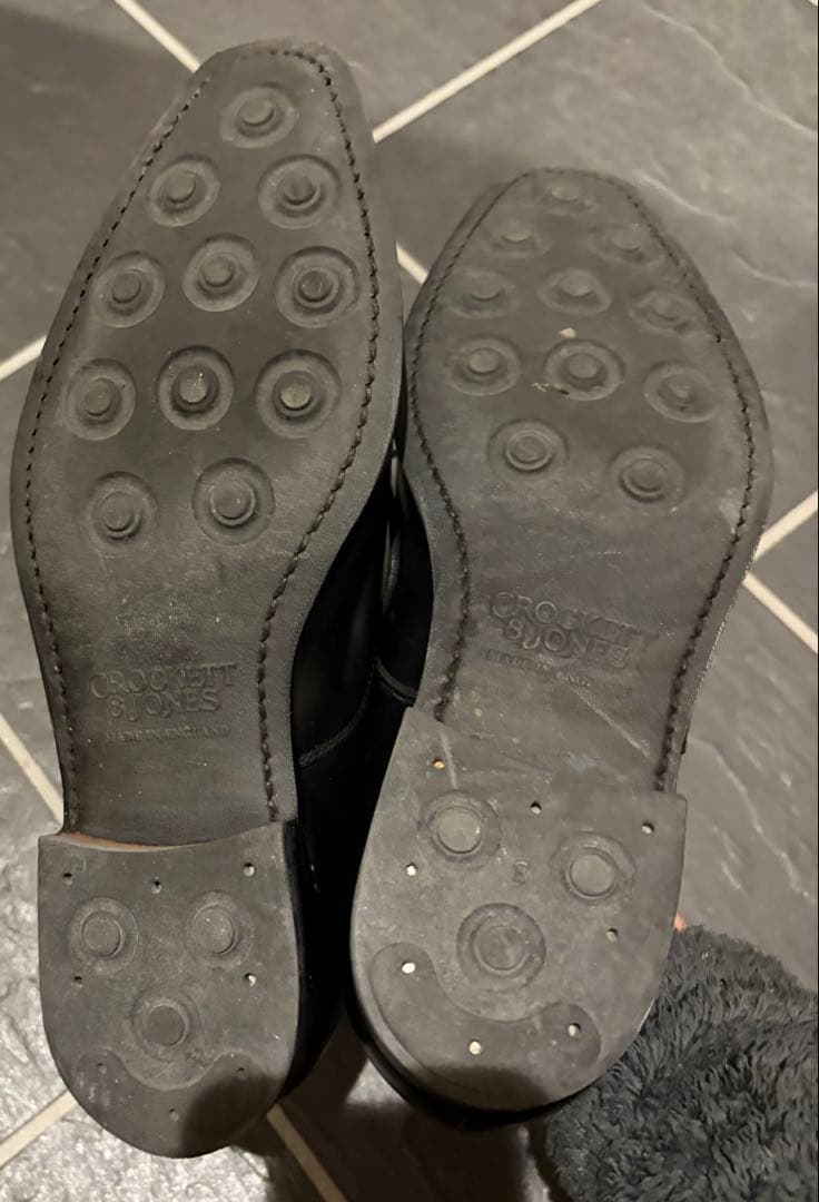【美品】クロケット＆ジョーンズ HALLAM 6.5E ストレートチップ 黒