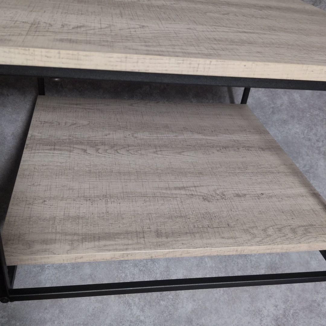 LOWYA ローテーブル ヒートレ グレーオーク/ブラック - メルカリ