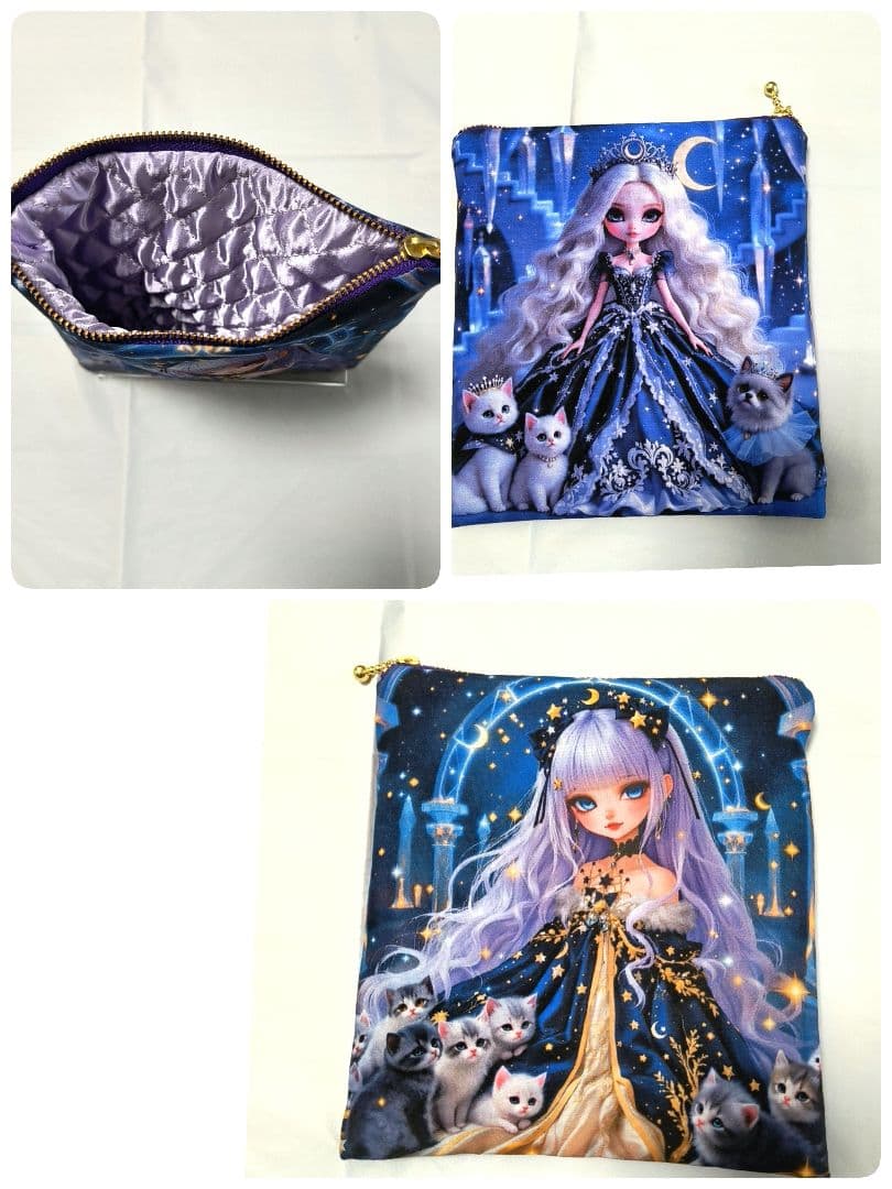 Yourelia様】ハンドメイドオーダー☆犬猫と女の子☆ハンカチ&ポーチ 11点
