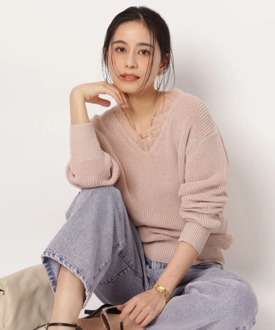 arpege story Vネックレースニット - メルカリ