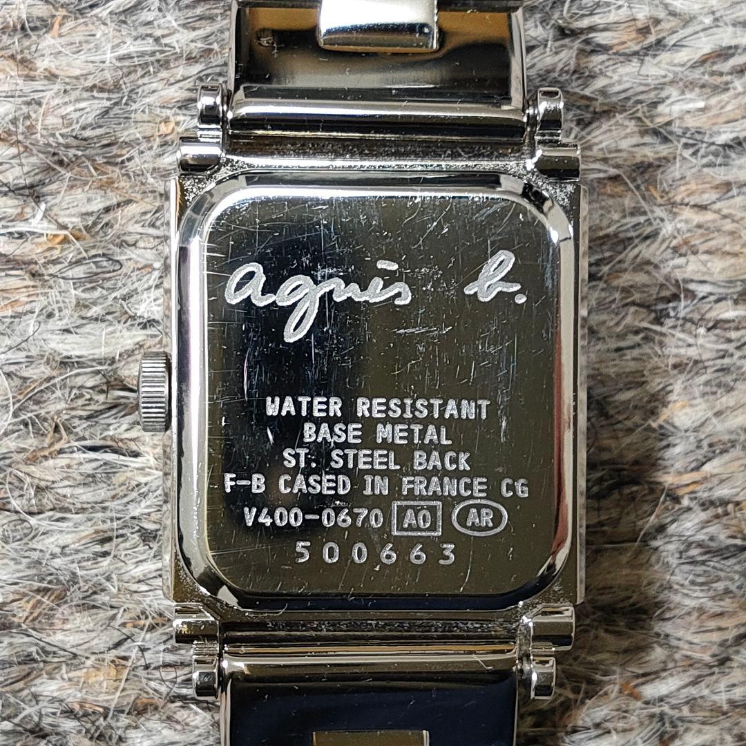 美品 90s agnes b. アニエスベー スクエア型 腕時計 クォーツ 外箱