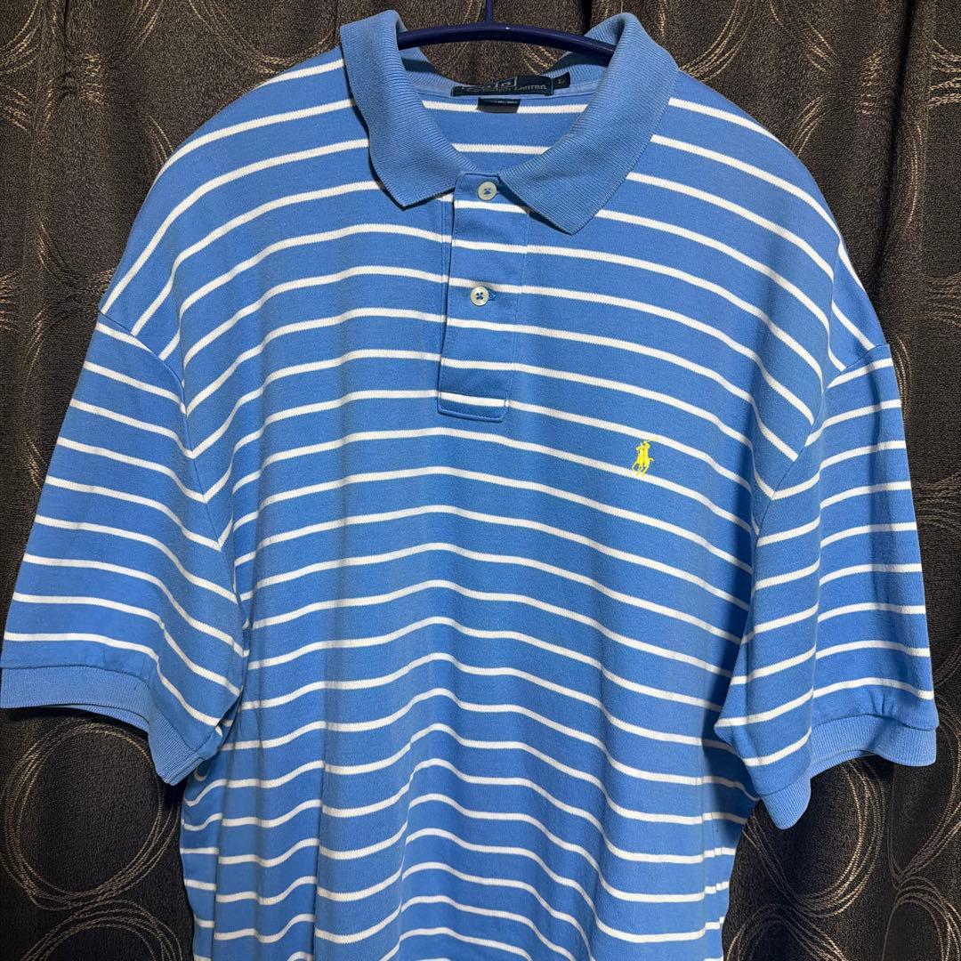 ポロ・ラルフ・ローレン 青白ストライプ ポロシャツ - メルカリ
