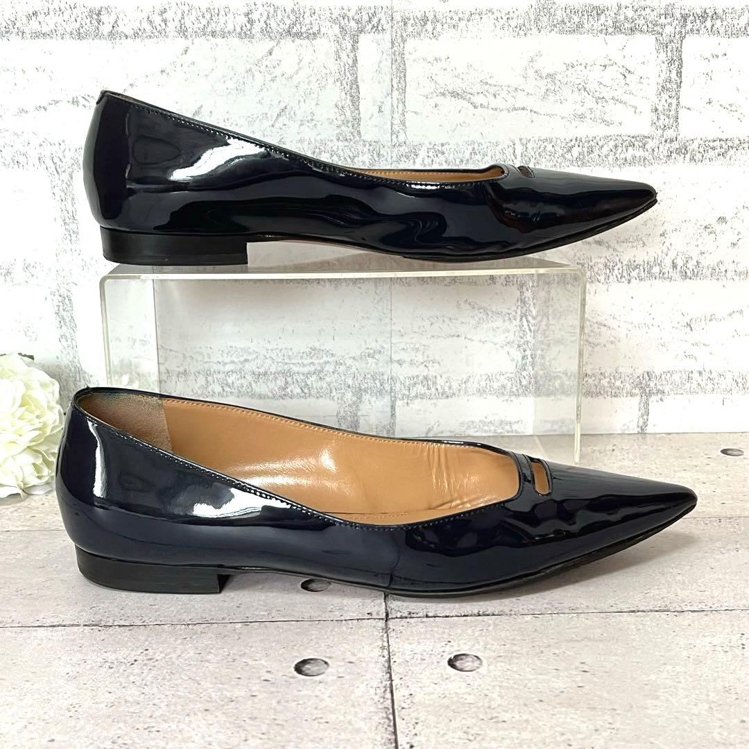 ペリーコ】アネッリ ポインテッドトゥ フラットパンプス♡ネイビー