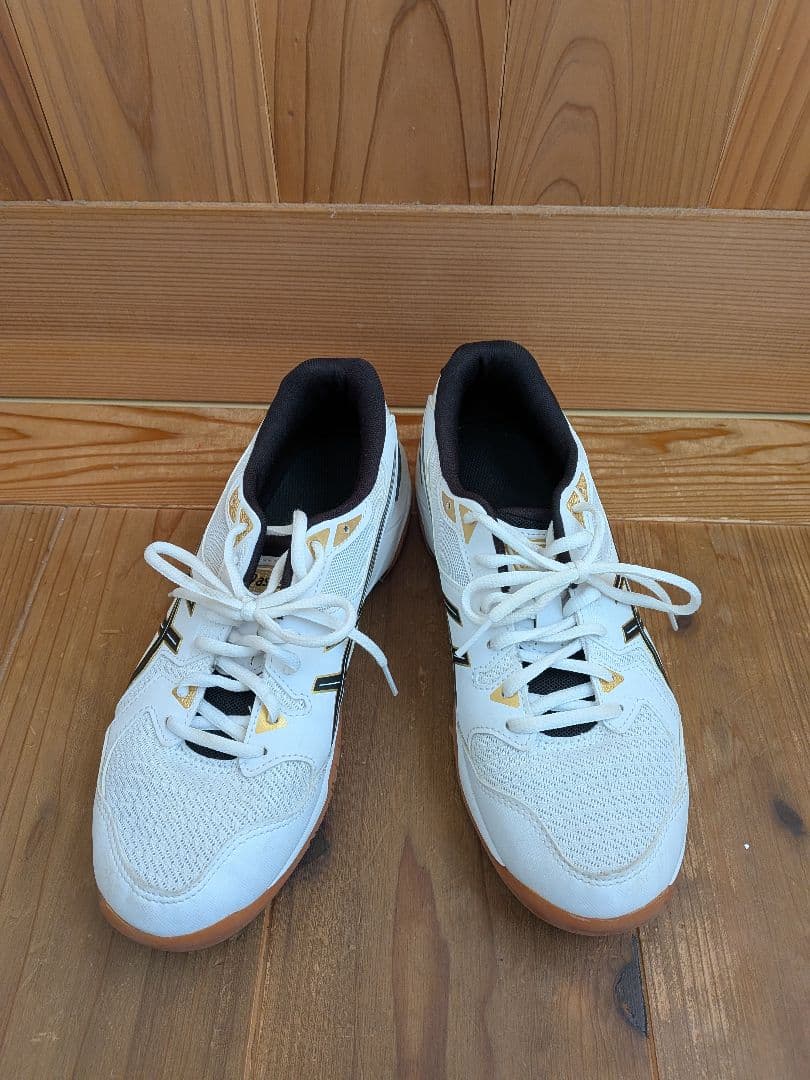 ASICS バレーボールシューズ ホワイト/ブラック/ゴールド 25.5cm