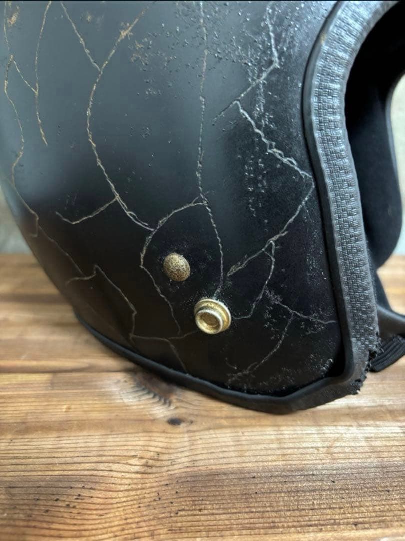 ジェットヘル 小帽体 目深く被れる ビンテージ風 エイジング Lサイズ