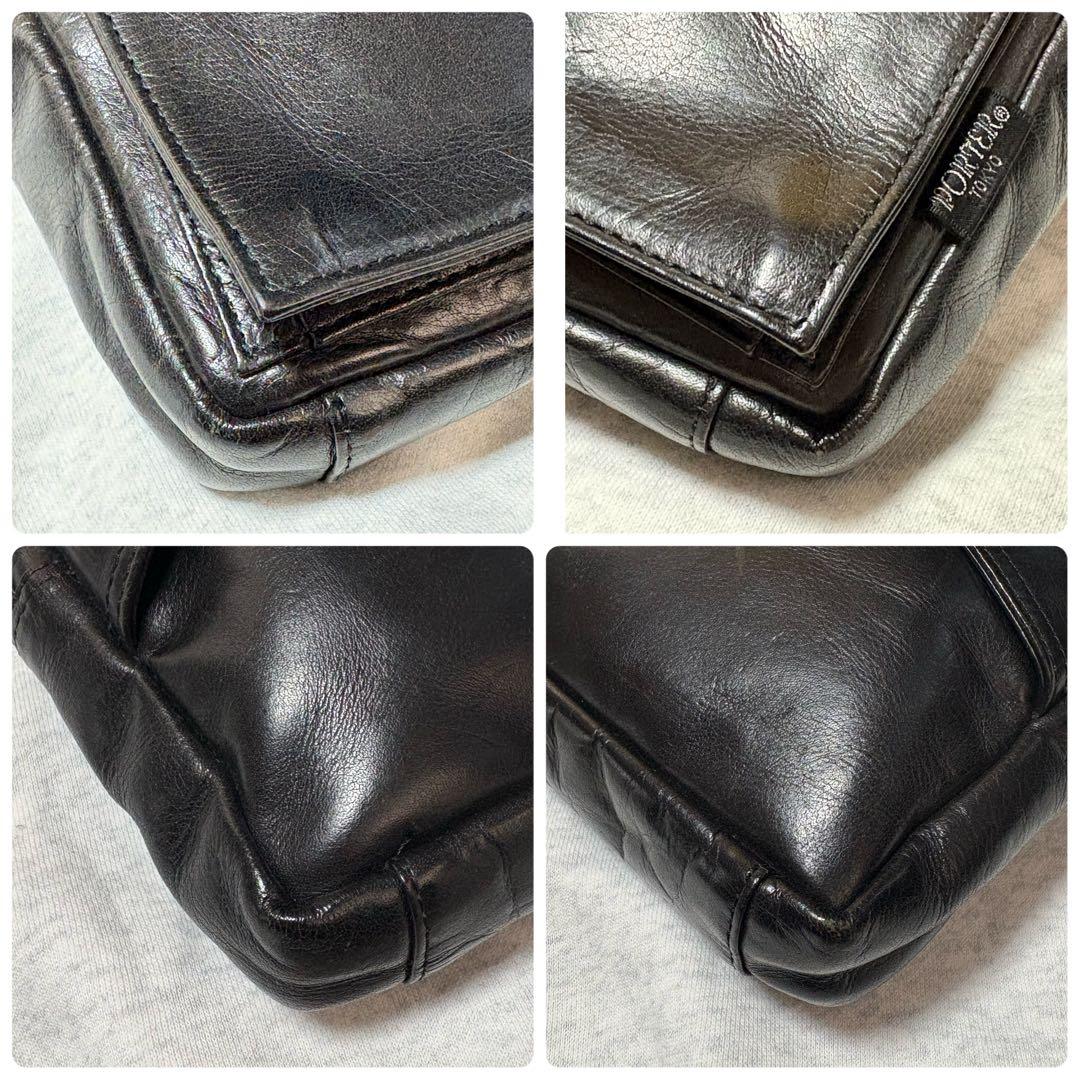 美品✨️PORTER オールレザーウエストバッグボディバッグスクエア廃盤