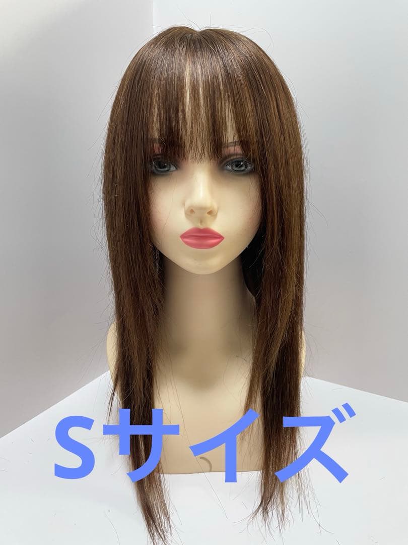 フルウィッグ人毛100%人毛ウィッグ医療ウィッグロングストレート広い