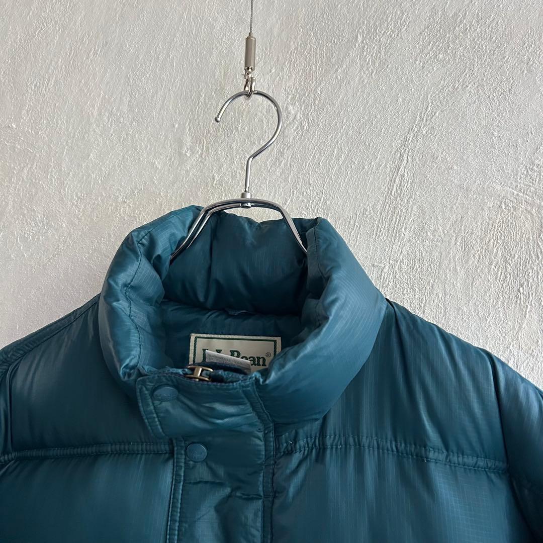 80S L.L.Bean ロゴ刺繍 グースダウン ダウンジャケット グリーン