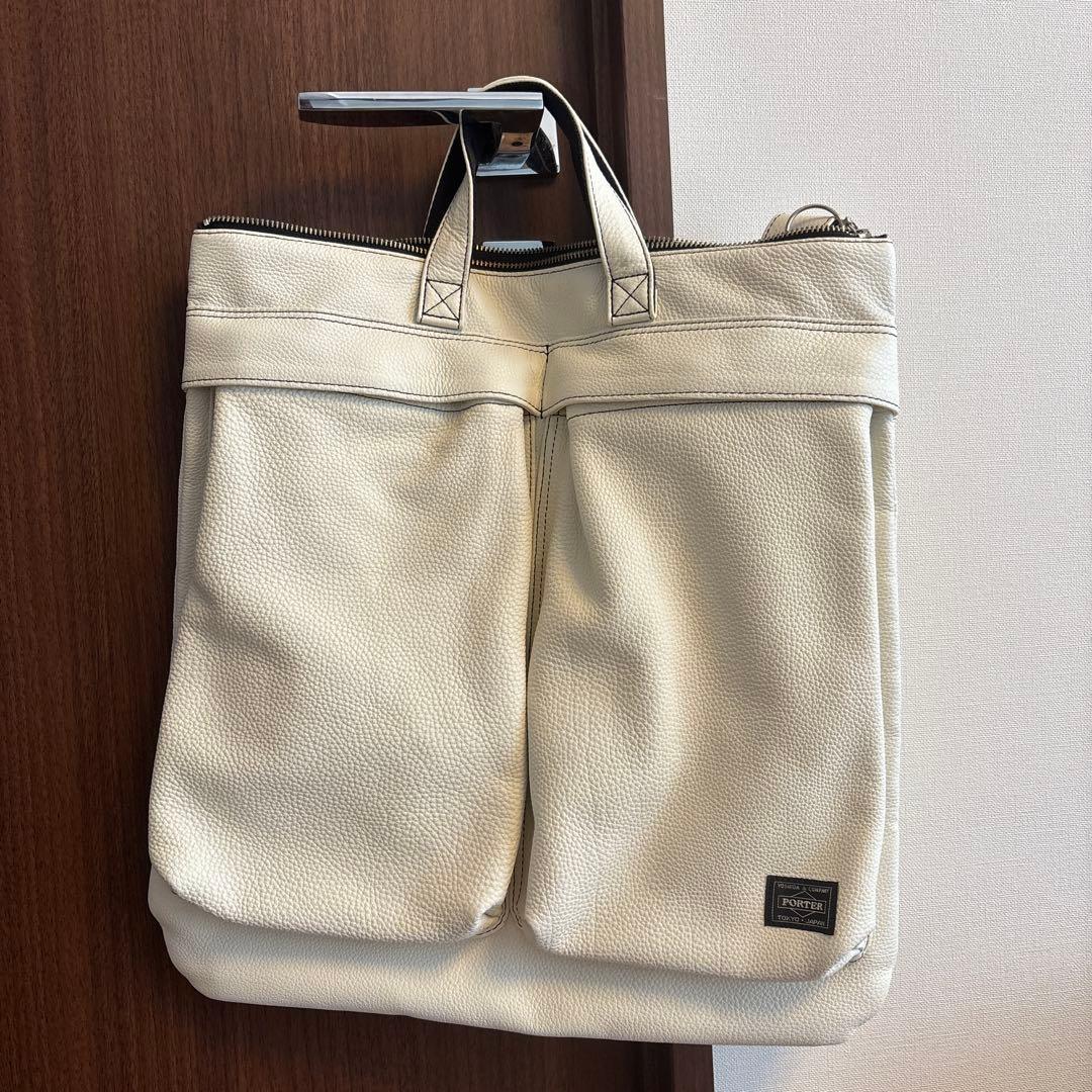 GOさん専用PORTER ホワイトレザーヘルメットバッグ PORTER ポーター マイル 2WAYヘルメットバッグ 754-15113 吉田カバン