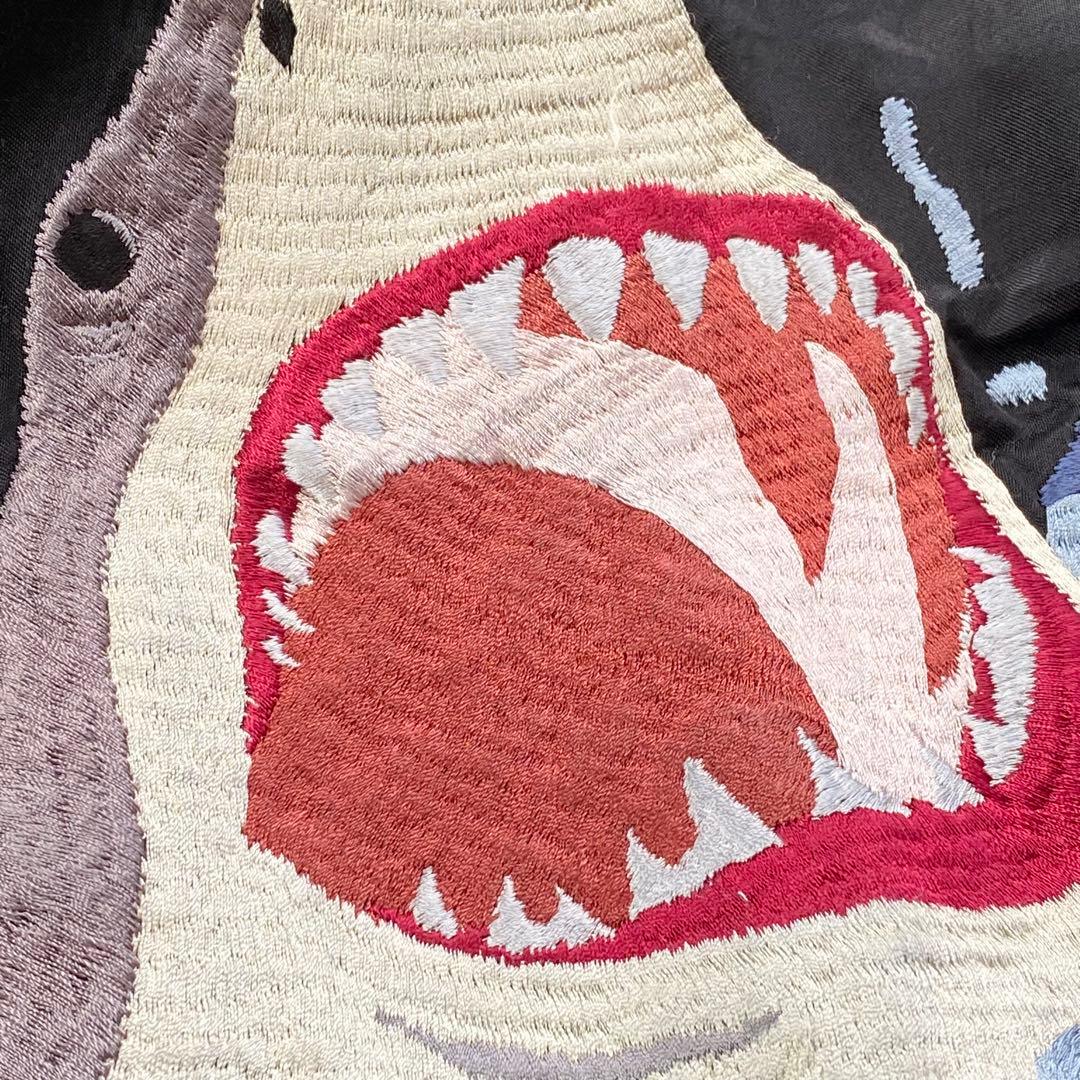 HOUSTON 鮫刺繍 スカジャン ヒューストン サメ スーベニア レーヨン