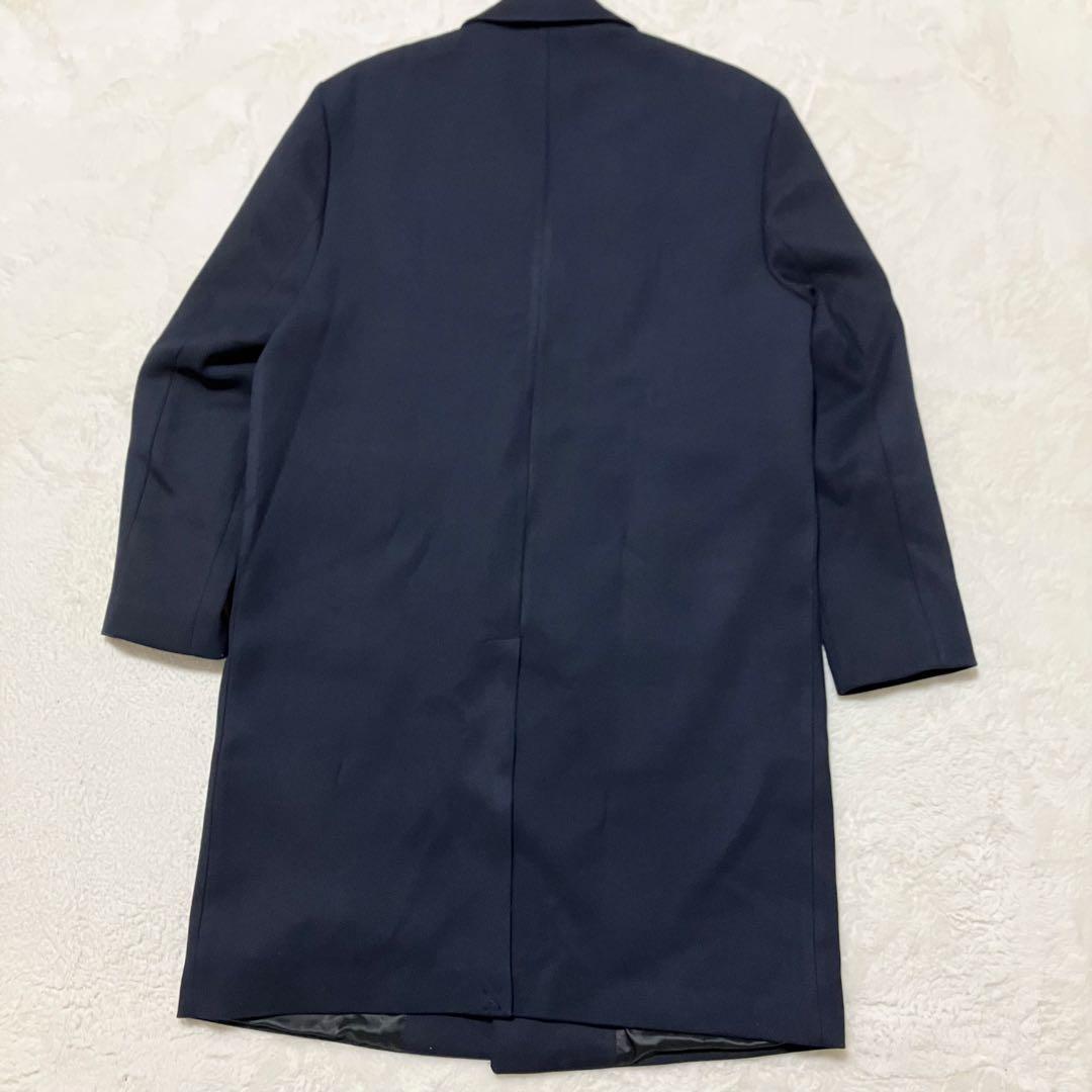 新品同様 タグ付 ZARA ロング ウール チェスター コート XL ネイビー