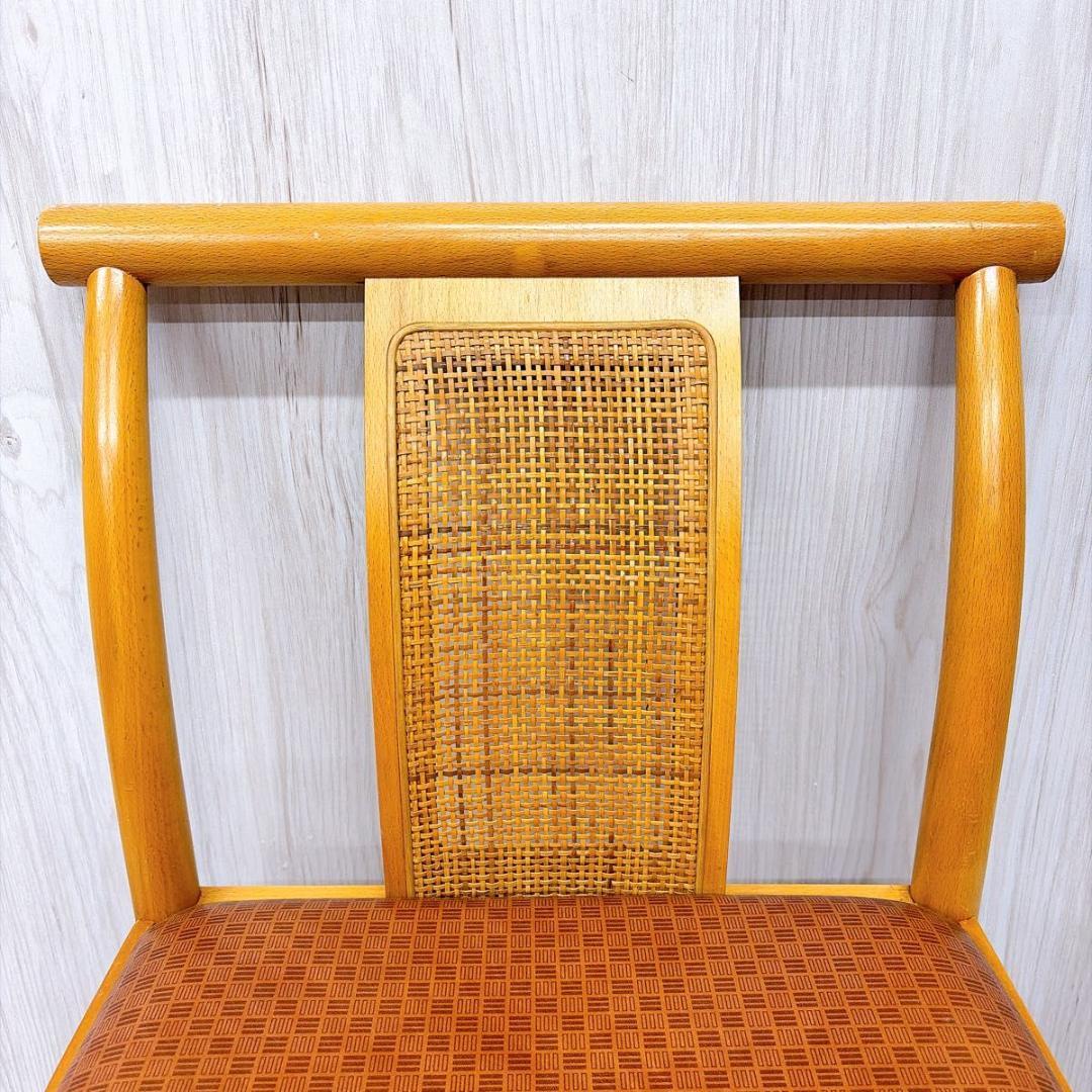 秋田木工 ダイニングチェア 剣持勇 曲木 籐 ベントウッド ラタン