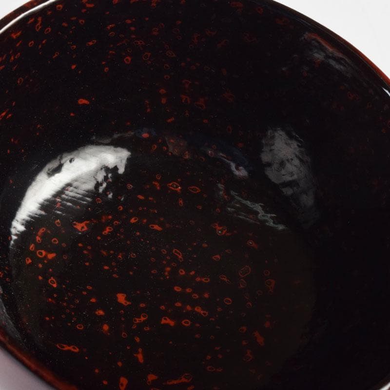 和食器　関谷二男作　漆塗　高台汁椀　五客　共箱　C　8494