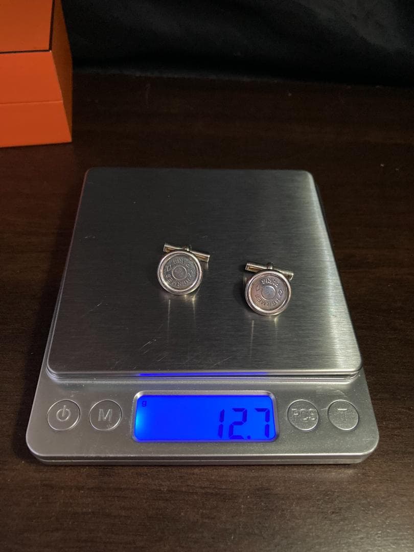 美品 エルメス セリエ ロゴ ラウンドシェイプ カフス シルバー AG925