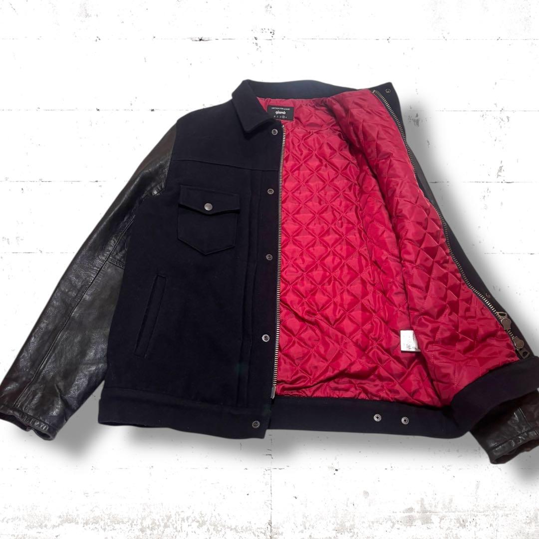 glamb Melvin JKT メルトンウール 袖レザー ブルゾン ジャケット