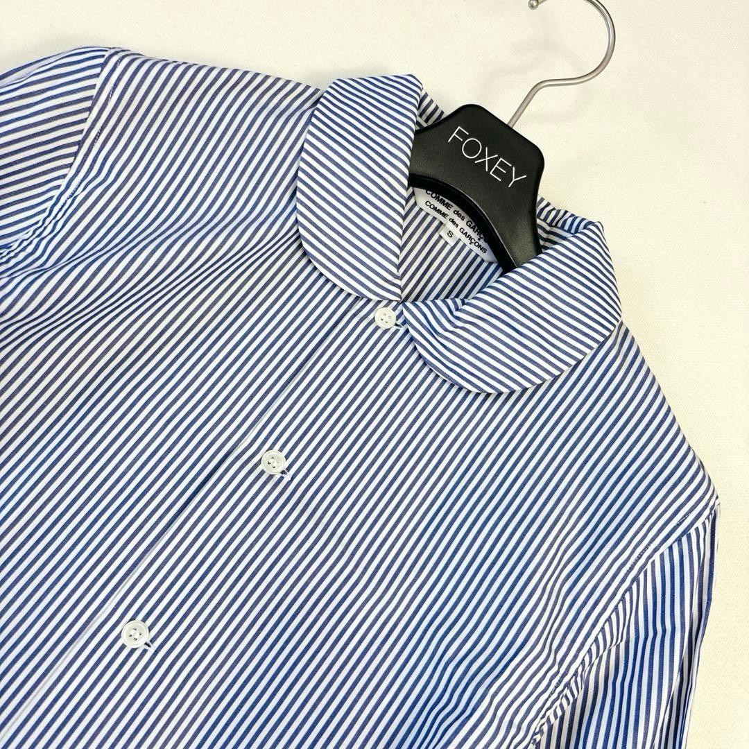 未使用級✨コムデギャルソンコムデギャルソン 丸襟 ストライプブラウス