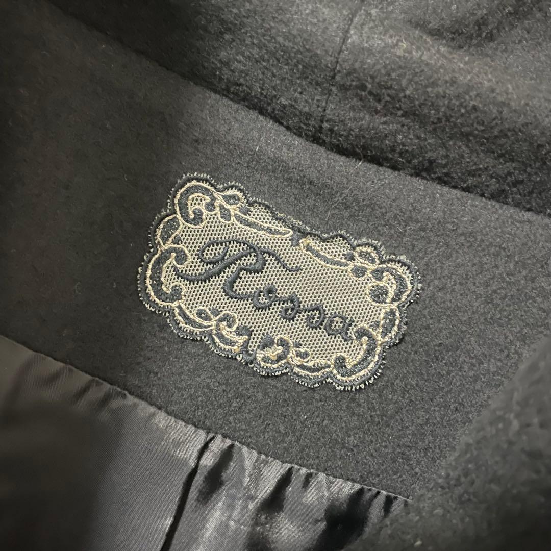 美品 インポートロッサ ショールカラーロングコート ダブル 総柄