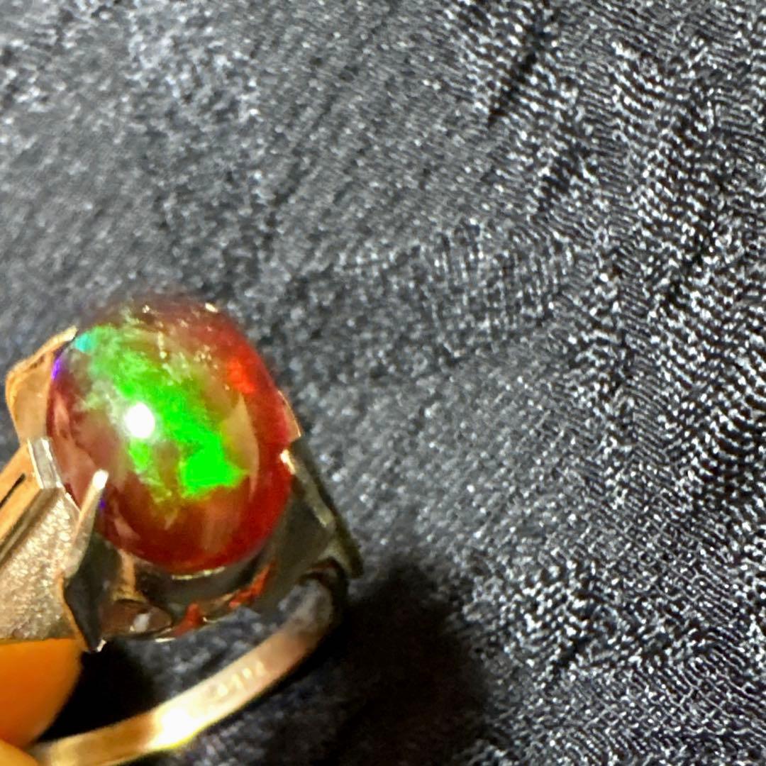 Fire Opal K14WG ファイアオパールVintageビンテージリング - メルカリ