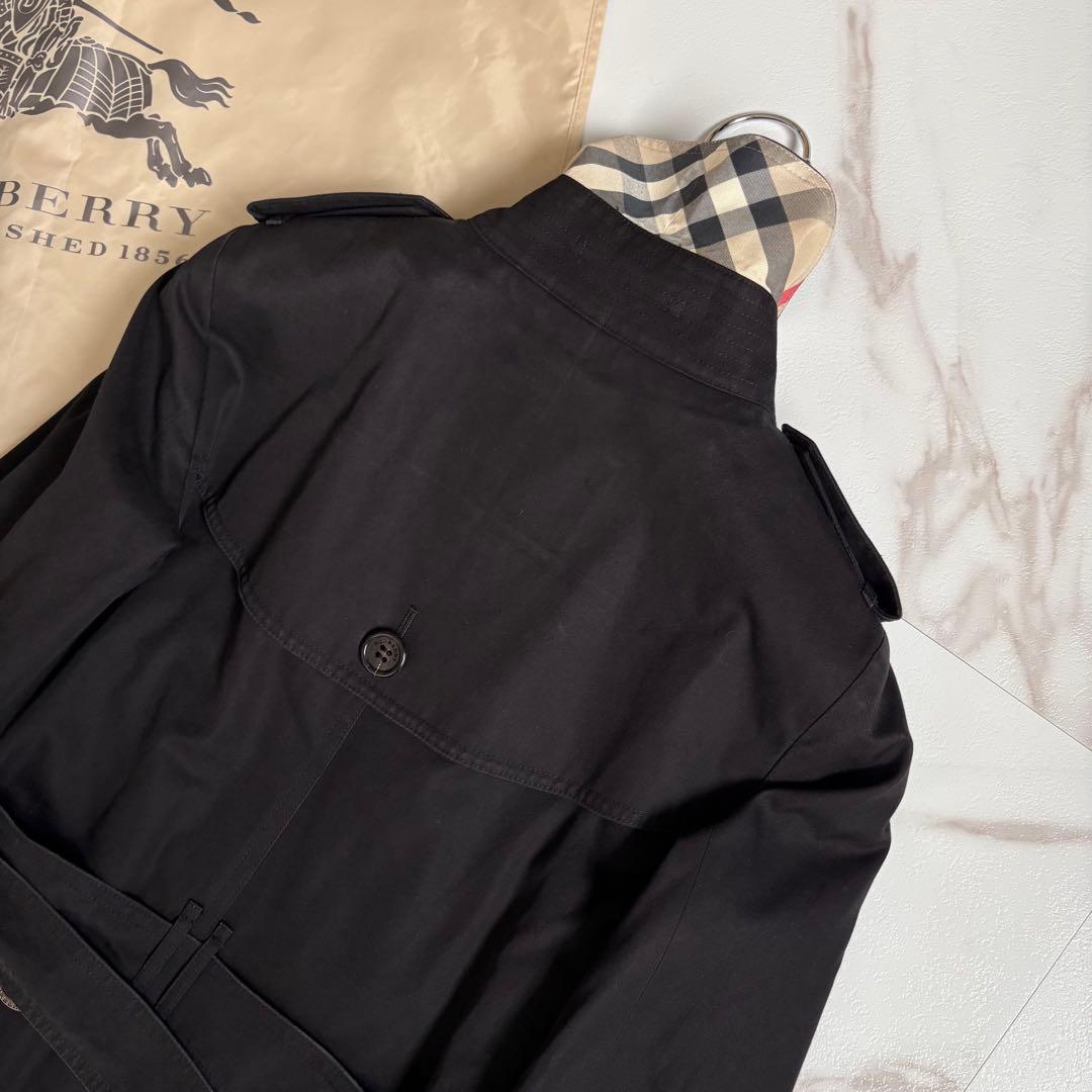 人気◇バーバリーロンドン ライナー ベルト付 トレンチコート 36 黒