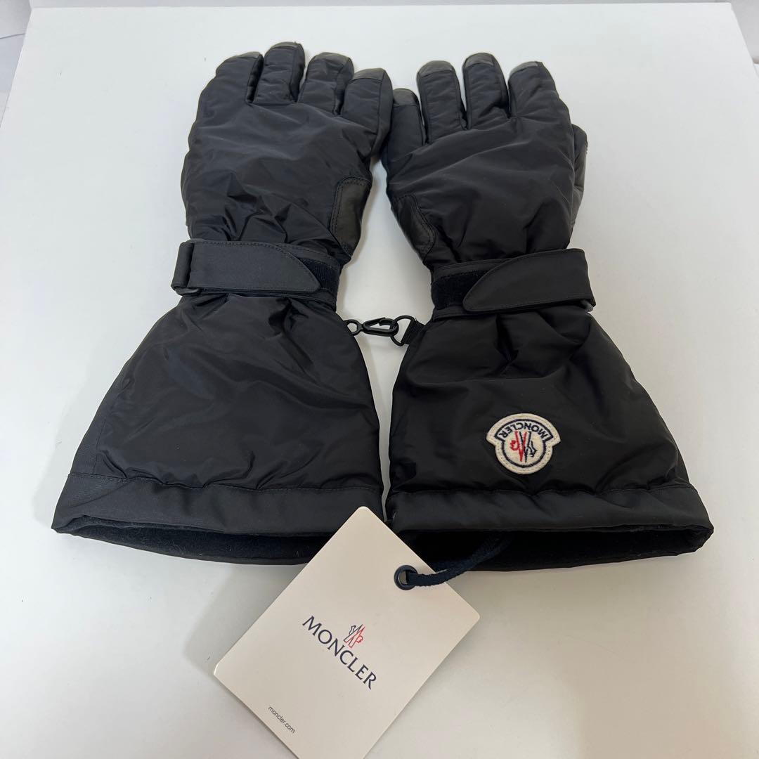 MONCLER モンクレール レザー ダウン グローブ 手袋 L ブラック 美品