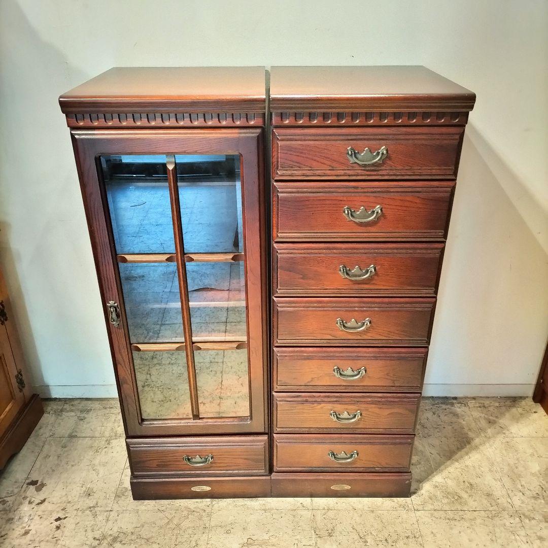 M♦ぽぽ送料込IDF太田長　Atlanta　7段チェストキャビネット　栗材 atlanta