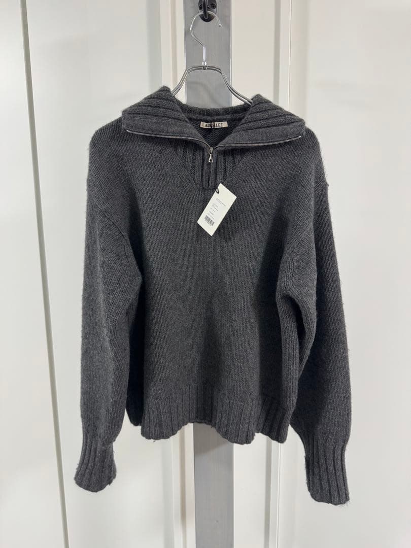 AURALEE WOOL SOFT CORD KNIT HALF ZIP ニット - メルカリ