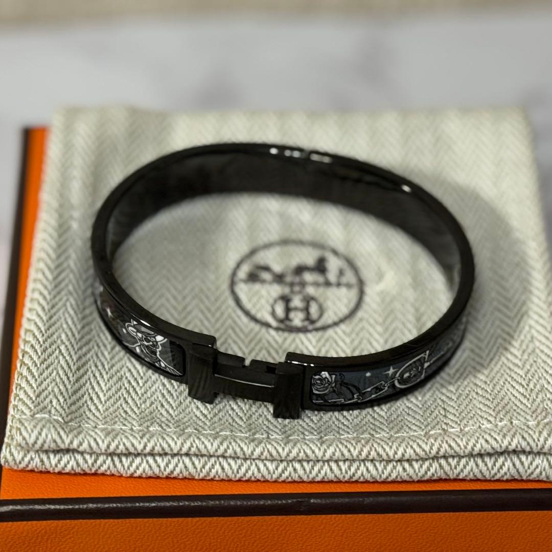 HERMES エルメス クリックH ブラック HERMES ソーブラック☆ブレスレット 《クリックHH》 (HERMES/バングル