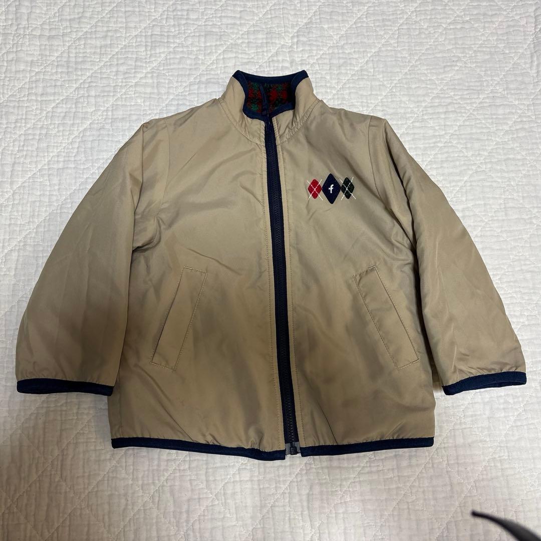 ファミリア familiar リバーシブル アウター 赤チェック 90cm - メルカリ