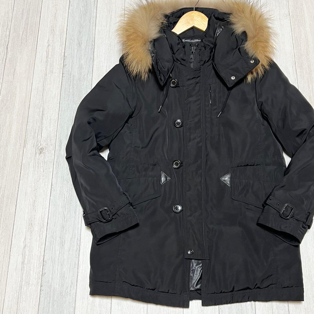 ナノユニバース 西川ダウン N-3Bダウンジャケット ラクーンファー S