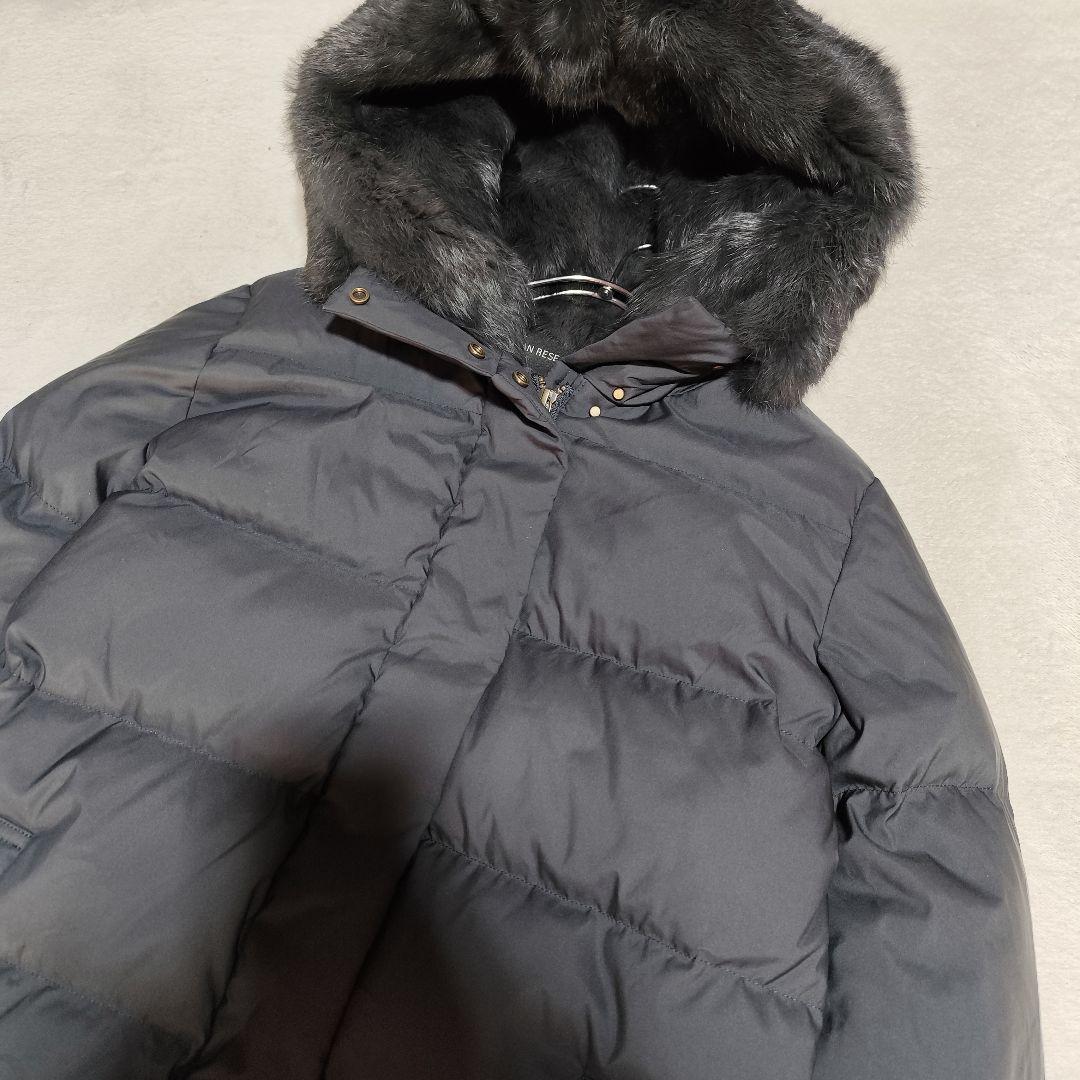 るいーじ様専用ページ 】✦ ロング ダウン コート ラビット ファー 黒