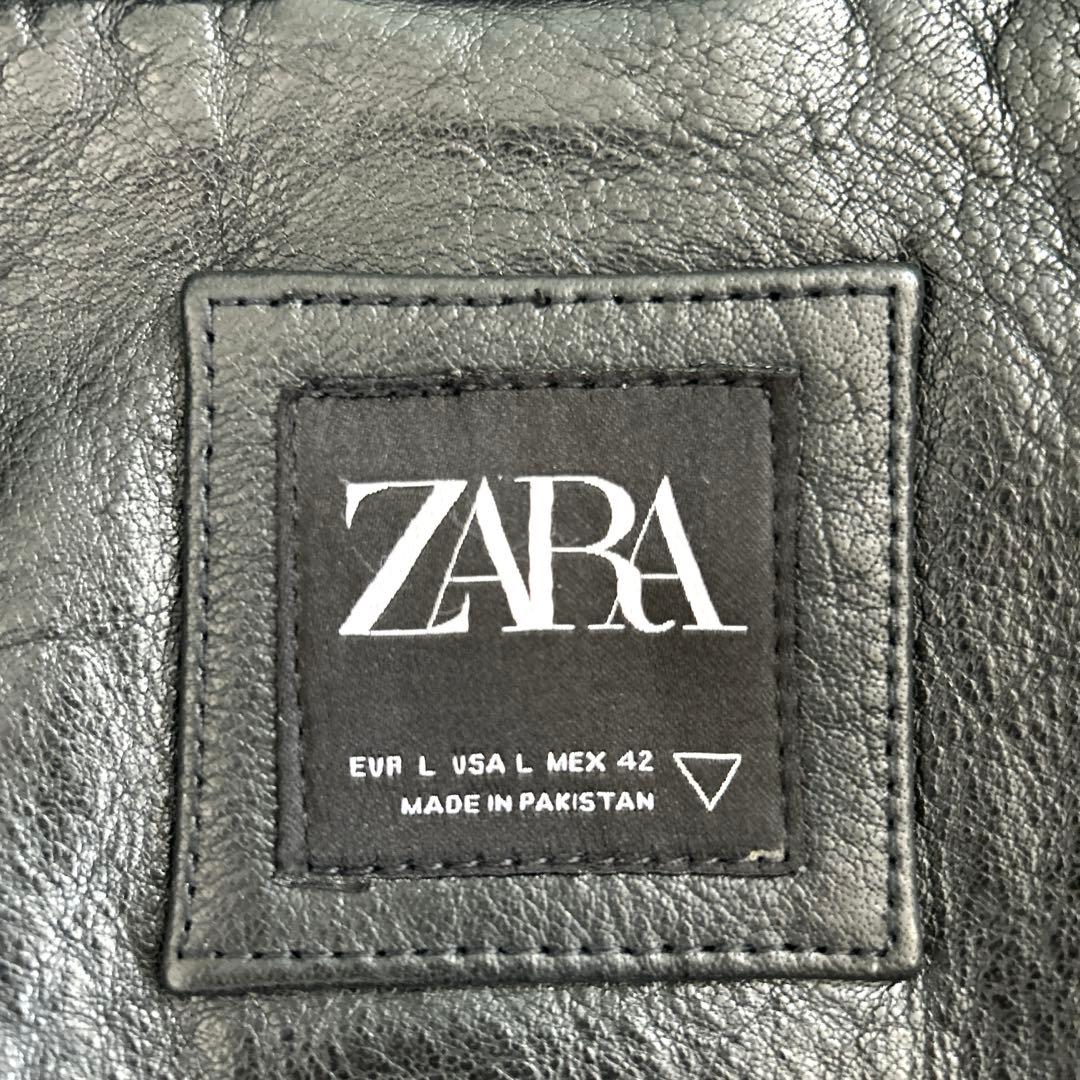 美品 ZARA バッファローレザー 本革 牛革 レザージャケット Lサイズ