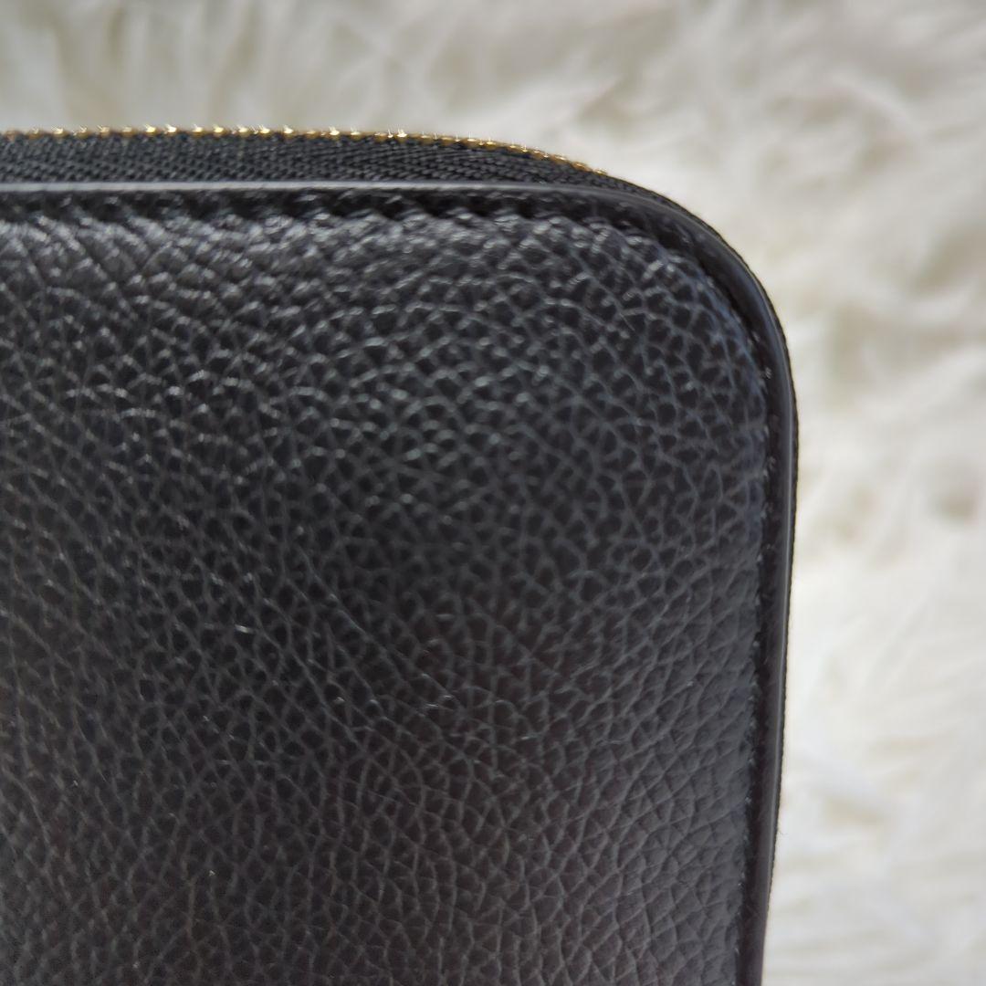 極美品！ バレンシアガ ラウンドファスナー ジップ 長財布 白ロゴ シボ