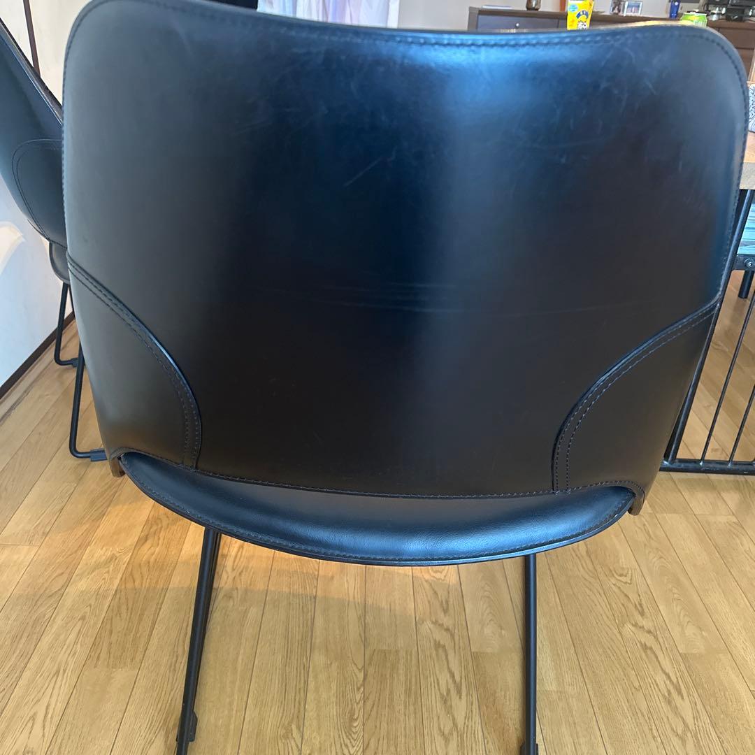 引取り限定】FASEM（ファセム）本革ラウンジチェア2点セット