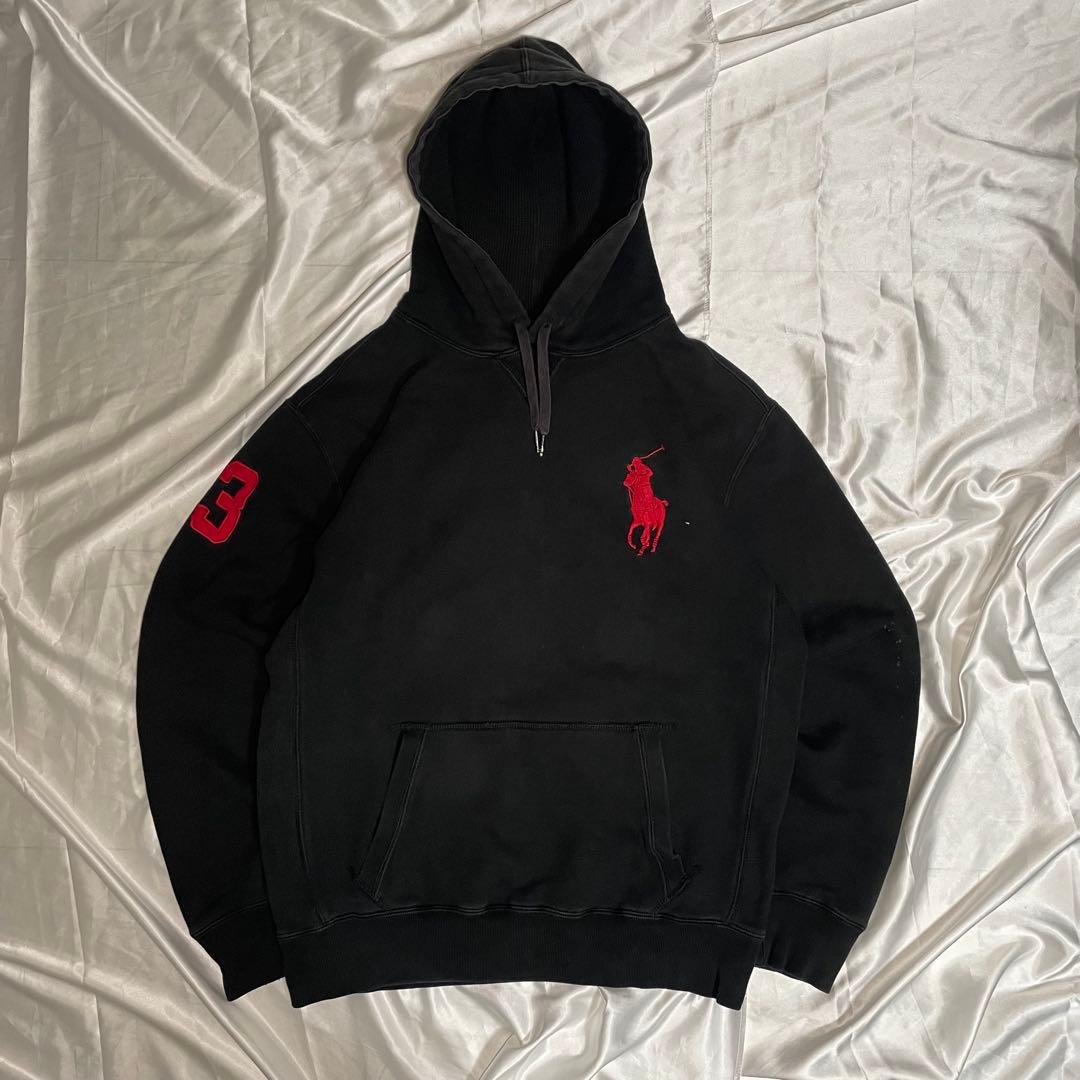 90s Polo by Ralph Lauren ビッグポニー パーカー 黒 - メルカリ