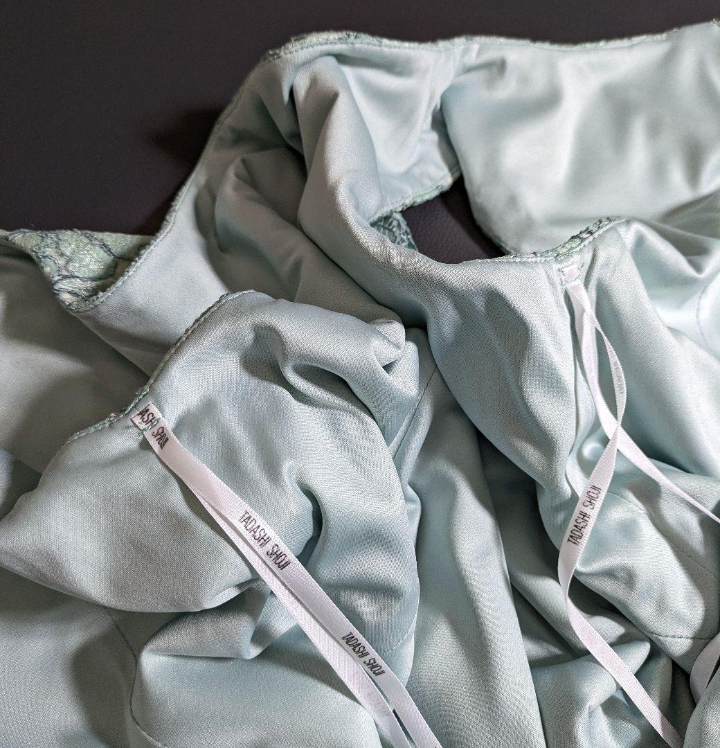 タダシショージ／ミントカラー 総レースドレス ワンピース グリーン