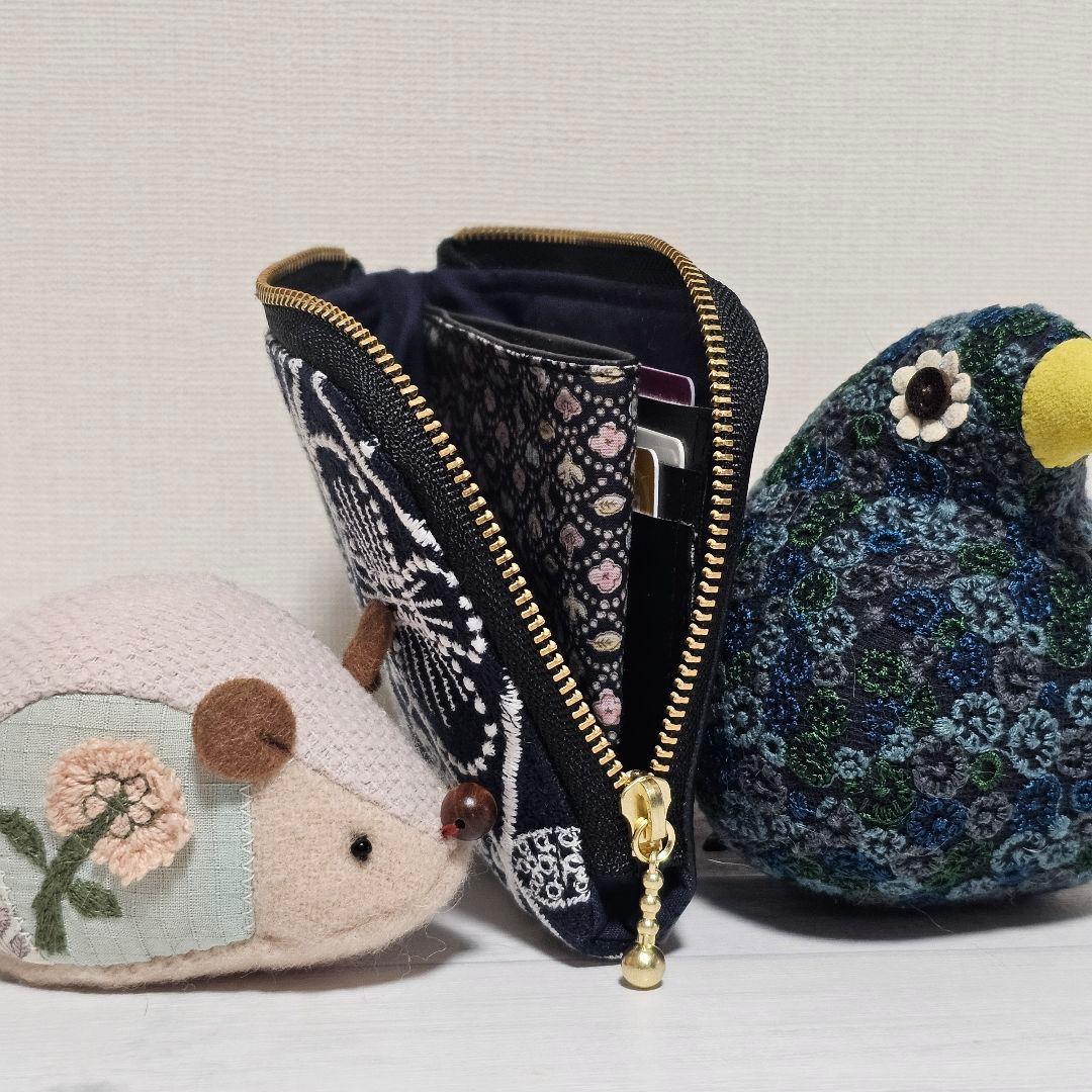 s.ミニウォレット シンフォニー ネイビー ミナペルホネン ハンドメイド